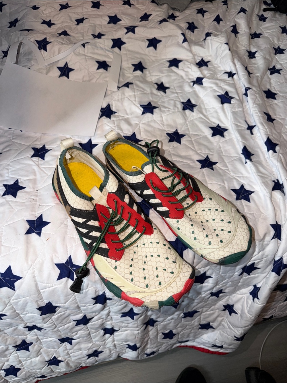 Multicolor Athletic Sneakers with Red Accents